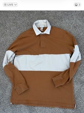 H & M Henley top in a Brown and Beige Stripe - PTP 22”